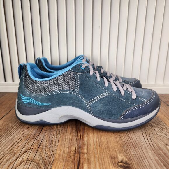 Dansko Sabrina Womens Sz 7 EU 37 Blue Suede Comfort Urban Walking Sneakers Shoes - Picture 1 of 9